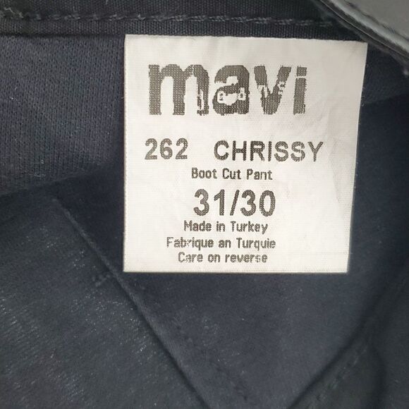 Mavi Chrissy Black Faux Leather Pants  Boot Cut Leg, Front Pockets. Retro 31/30 - Picture 11 of 16